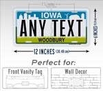 Personalized Iowa State Custom License Plate