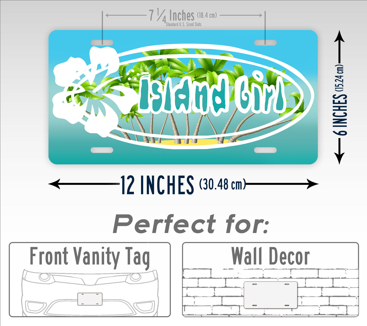 Island Girl Tropical Beach Styled License Plate