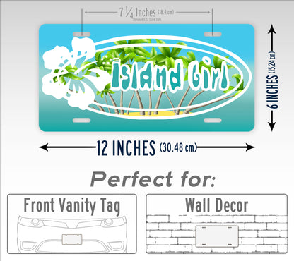 Island Girl Tropical Beach Styled License Plate