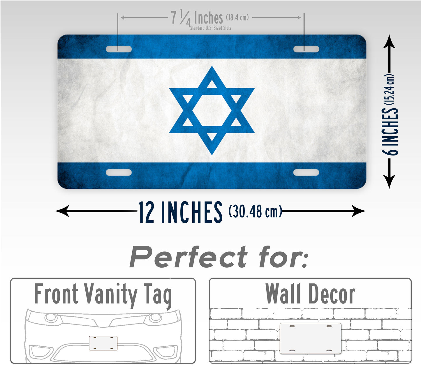 Israel Flag License  Star of David Israeli License Plate