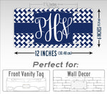Personalized Monogrammed Blue Japanese Style License Plate