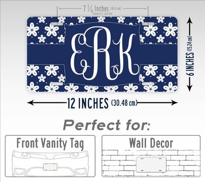 Personalized Monogrammed Blue Japanese Style License Plate