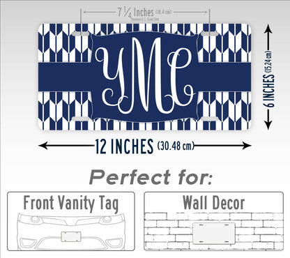 Personalized Monogrammed Blue Japanese Style License Plate