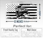 4x4 Jeep Crawler Rustic American Flag License Plate
