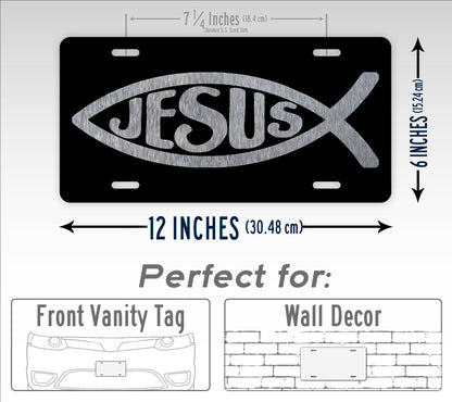 Jesus Fish License Plate Black Red And Pink Color Options