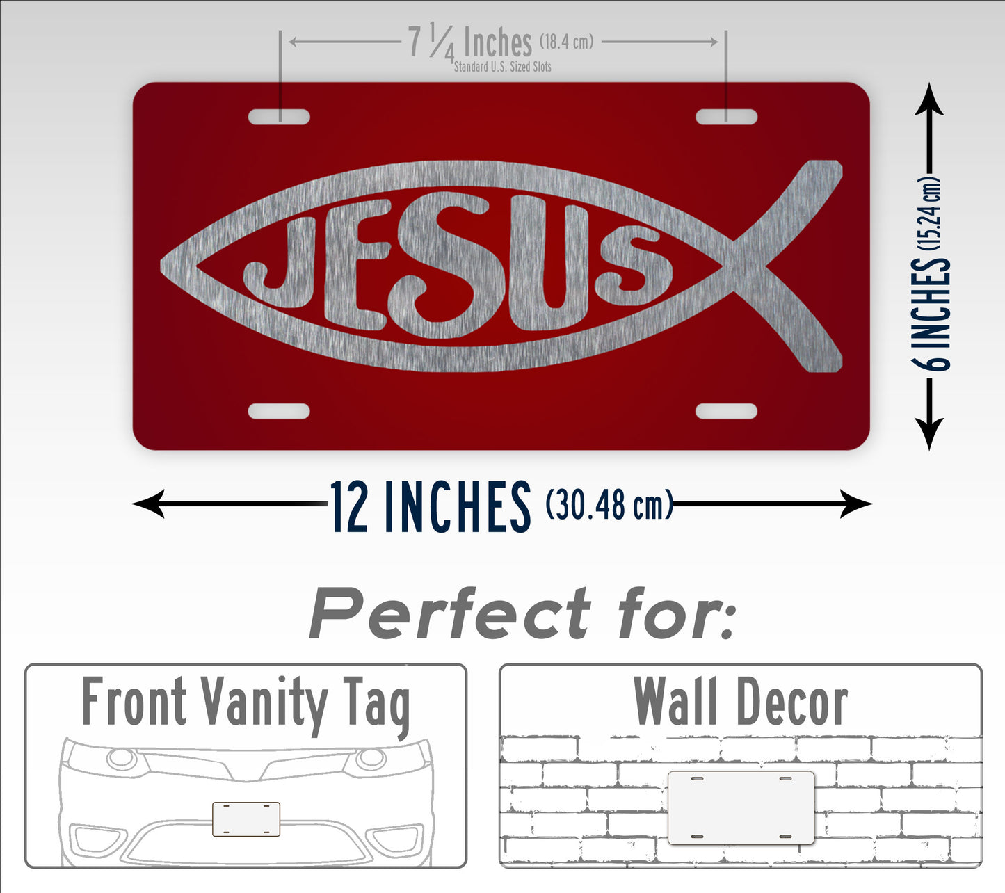 Jesus Fish License Plate Black Red And Pink Color Options