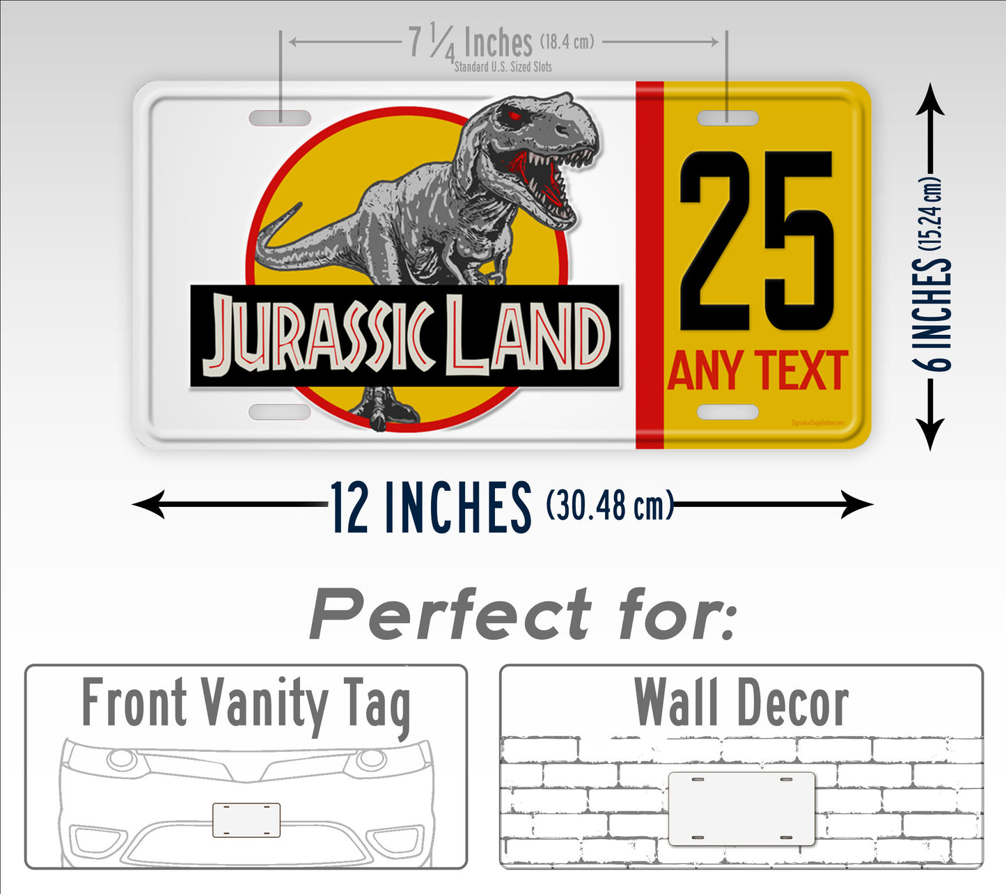 Custom Jurassic Land Jeep License Plate