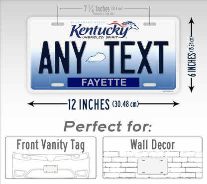 Personalized Kentucky State Custom License Plate