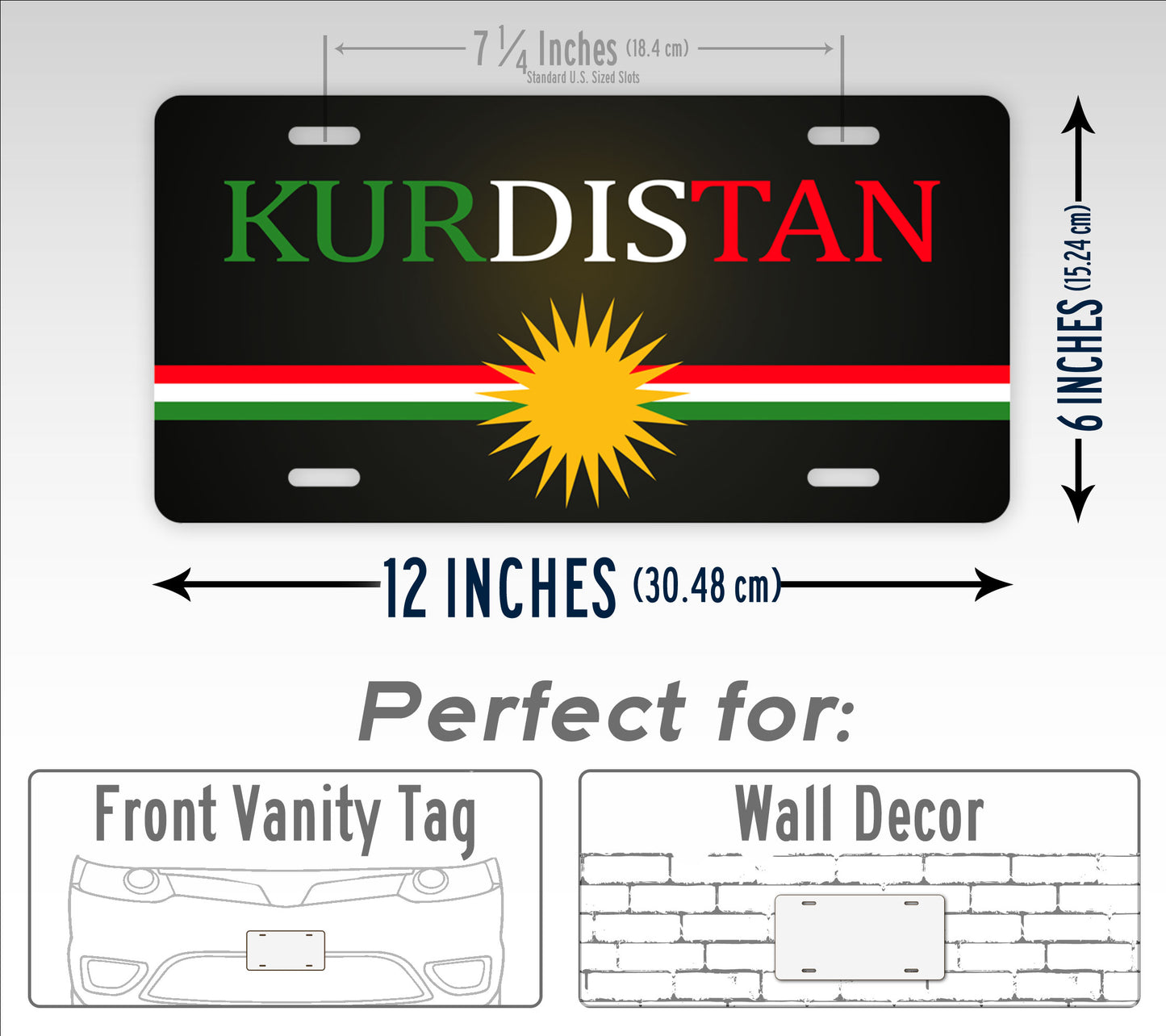 Kurdistan Flag Nationality License Plate