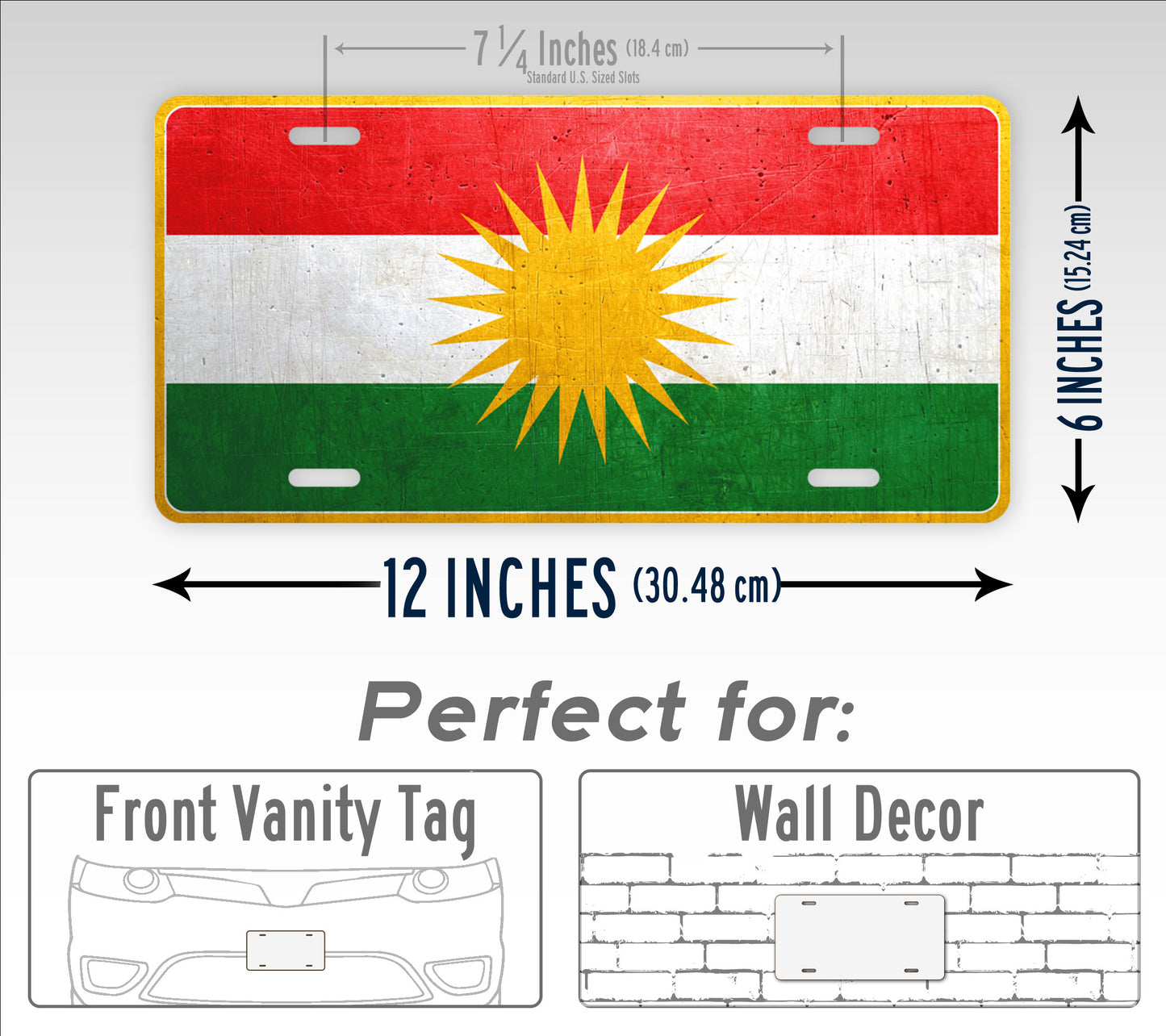 Kurdish Flag Kurds License Plate