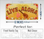 Live Aloha Hawaiian Styled Ukulele License Plate
