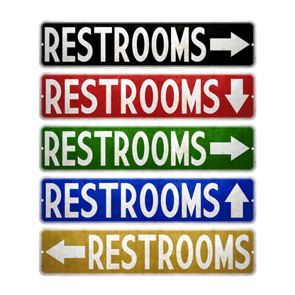 Retro Style Restroom Sign