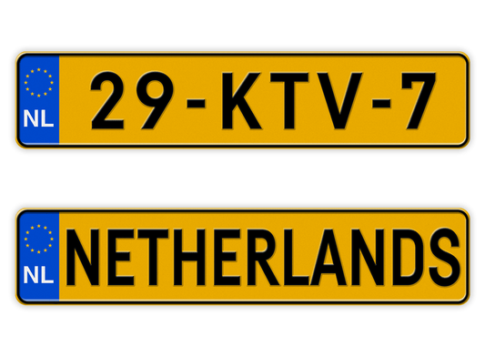 Personalized Netherlands European Style License Plate