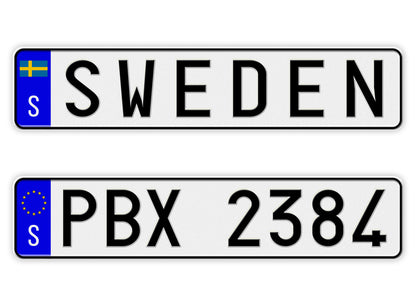 Personalized Sweden European Style License Plate