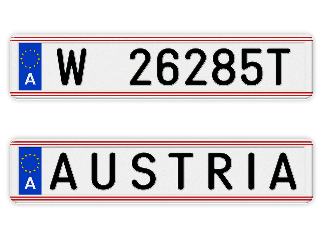 Personalized Austria European Style License Plate