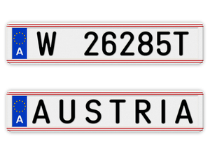 Personalized Austria European Style License Plate