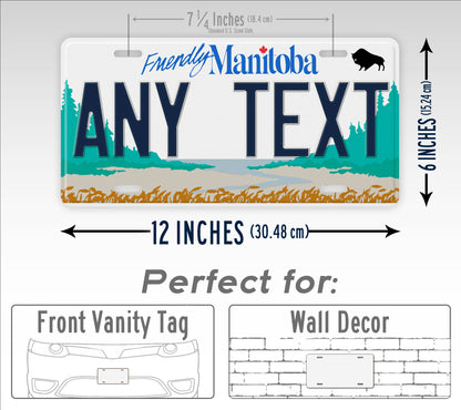 Personalized Manitoba Canada Custom License Plate