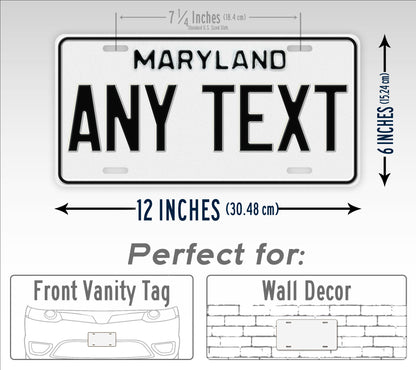 Personalized 1980-1986 Maryland State Custom License Plate