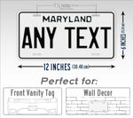 Personalized 1980-1986 Maryland State Custom License Plate