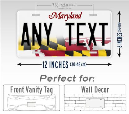 Personalized Maryland State Custom License Plate