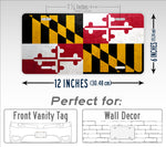 Weathered Metal Maryland State Flag License Plate