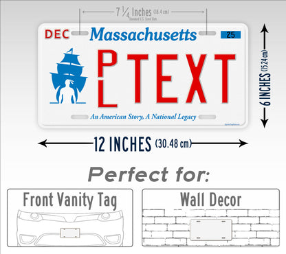 Personalized Massachusetts Plymouth License Plate