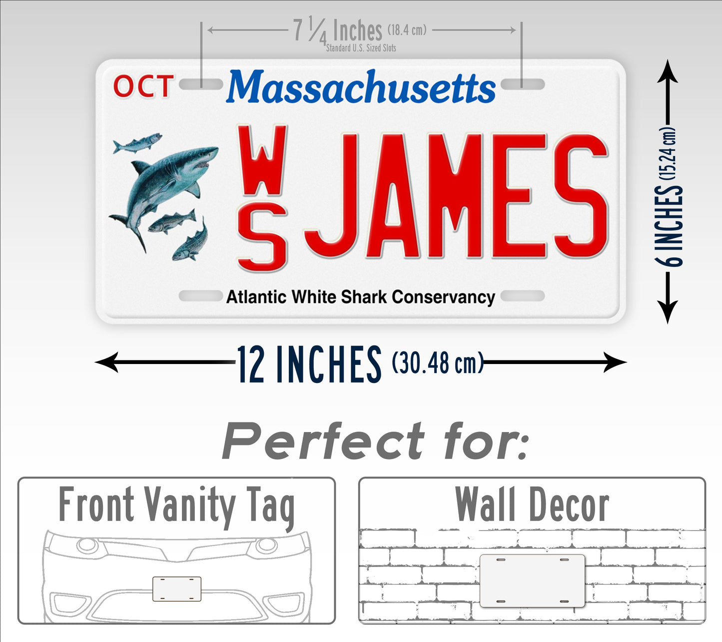 Personalized Massachusetts Atlantic White Shark Conservancy License Plate