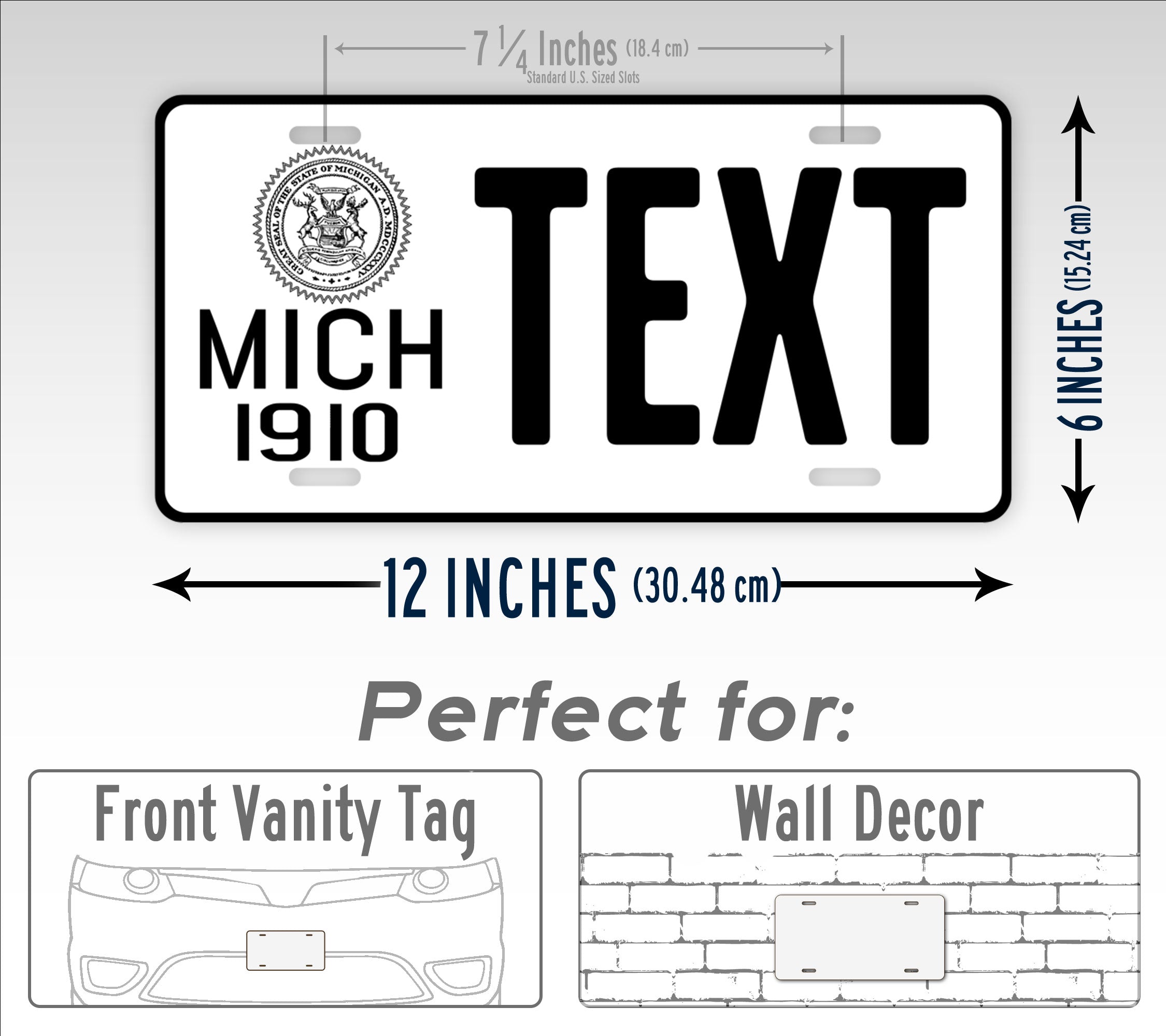 Personalized Antique Michigan 1910 Novelty Custom License Plate