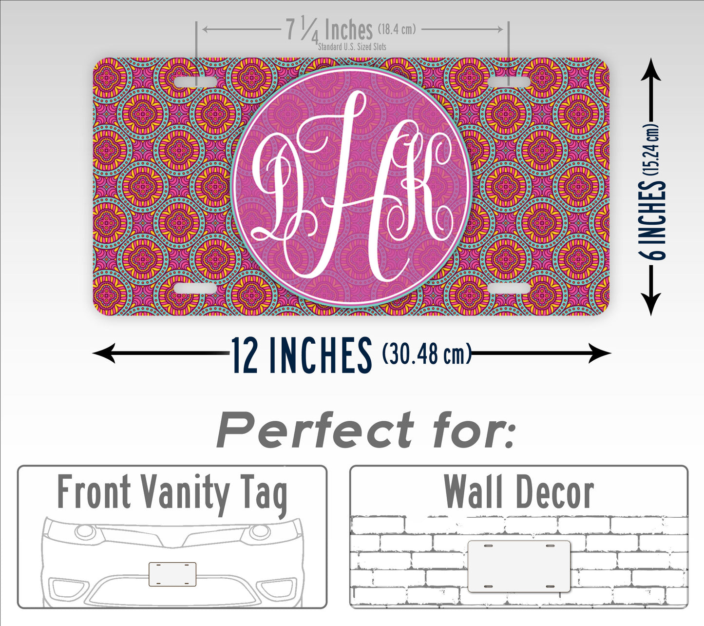 Personalized Middle East Style Design Monogram License Plate