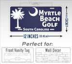 Myrtle Beach Golf License Plate South Carolina