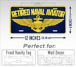 Retired Naval Aviator U.S Navy Veteran License Plate