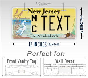 Personalized New Jersey Meadowlands Custom License Plate