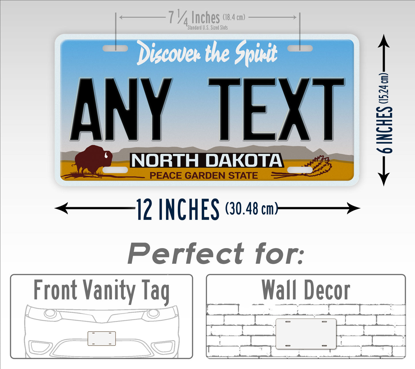 Personalized 1993-2015 North Dakota State Custom License Plate