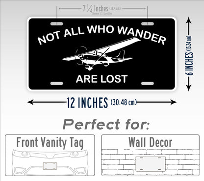 Not All Who Wander Are Lost Cessna 172 Private Pilot License Plate