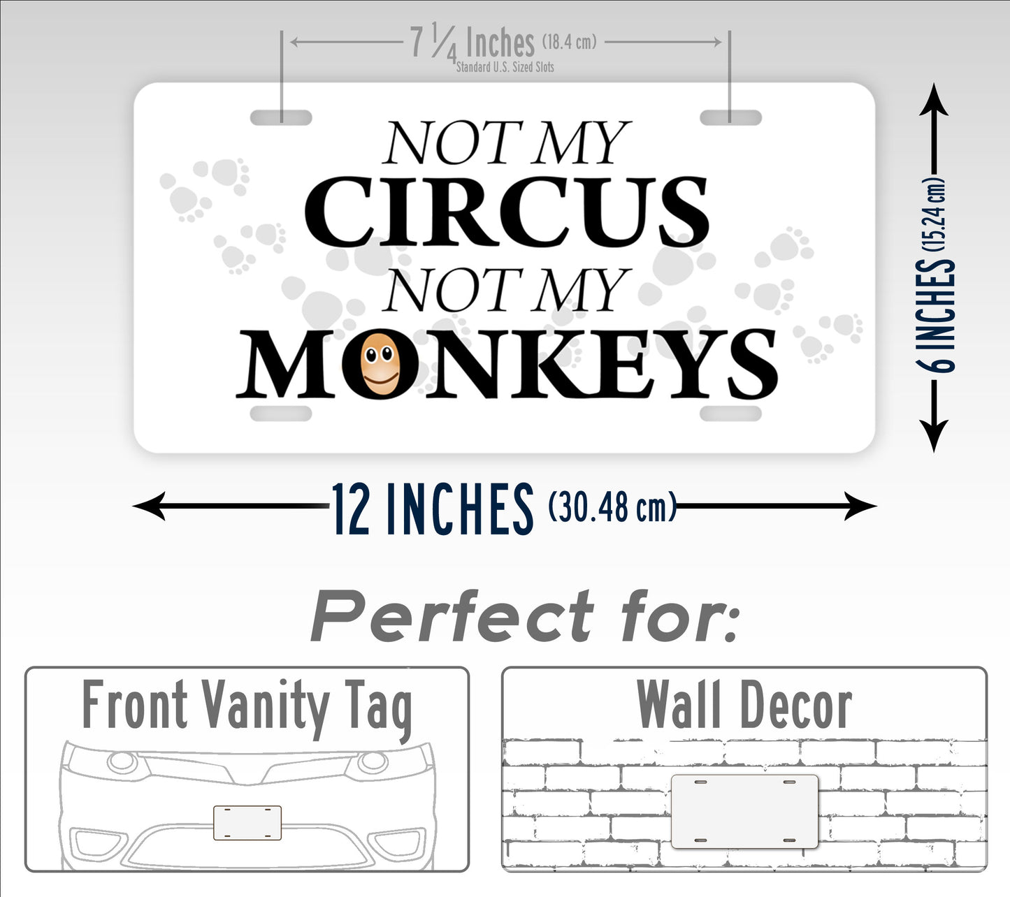 Not My Circus Not My Monkeys Curious George Funny License Plate