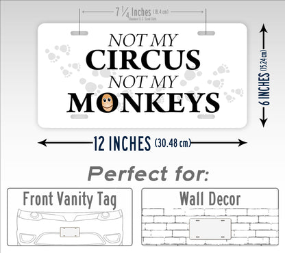 Not My Circus Not My Monkeys Curious George Funny License Plate