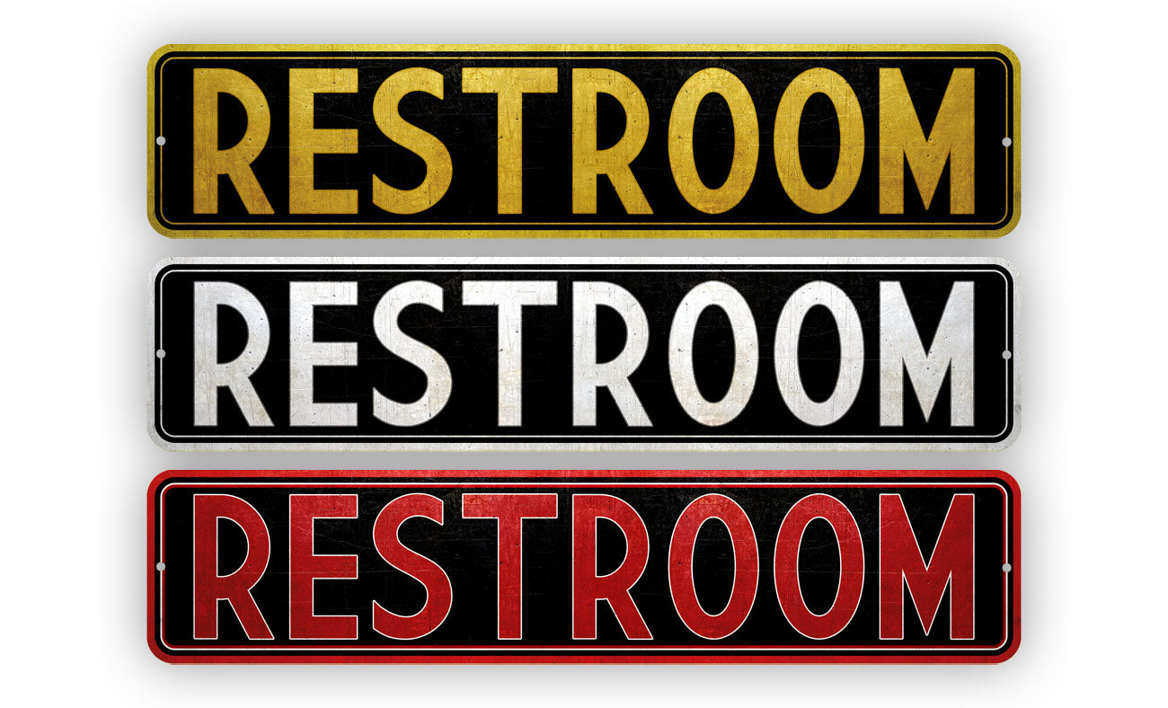 Retro Style Restroom Sign