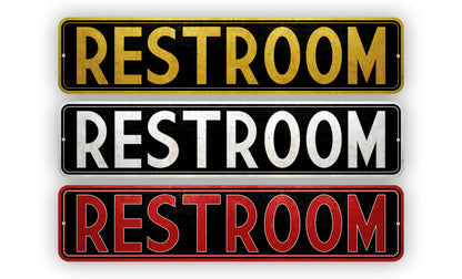 Retro Style Restroom Sign