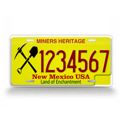 Custom New Mexico Miners Heritage 2023 License Plate