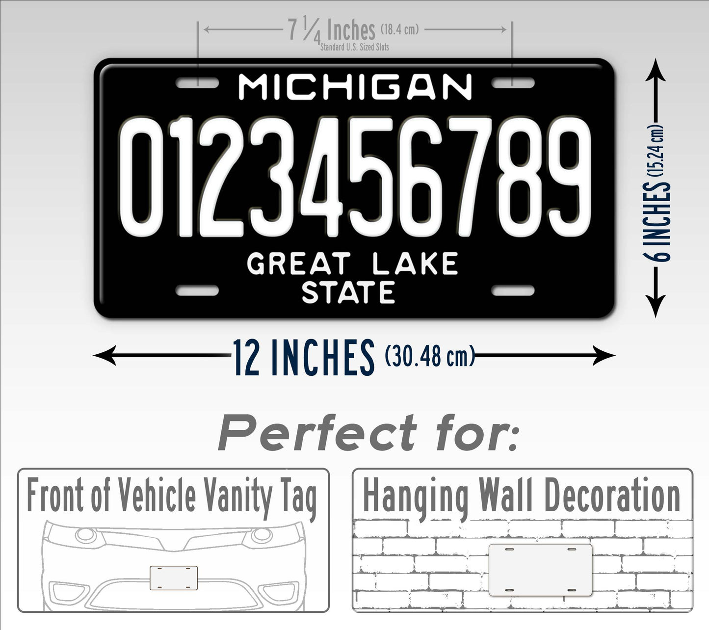 Blackout Michigan Great Lakes License Plate