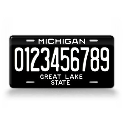 Blackout Michigan Great Lakes License Plate