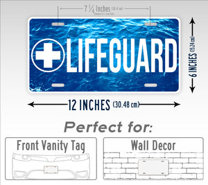Life Guard Ocean Photo Background License Plate