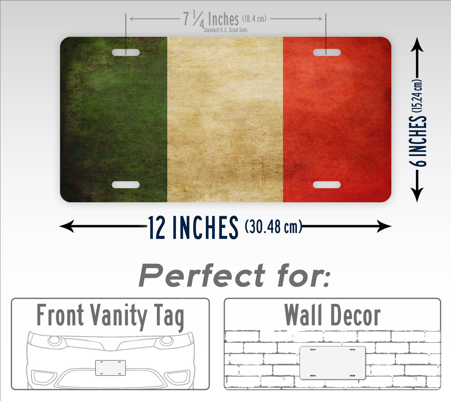 Americana Style Italian Flag License Plate