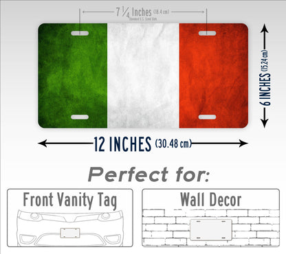 Americana Style Italian Flag License Plate