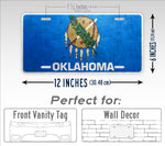 Weathered Metal Oklahoma State Flag License Plate