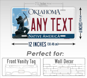 Personalized 2009-2016 Oklahoma Native America Custom State License Plate