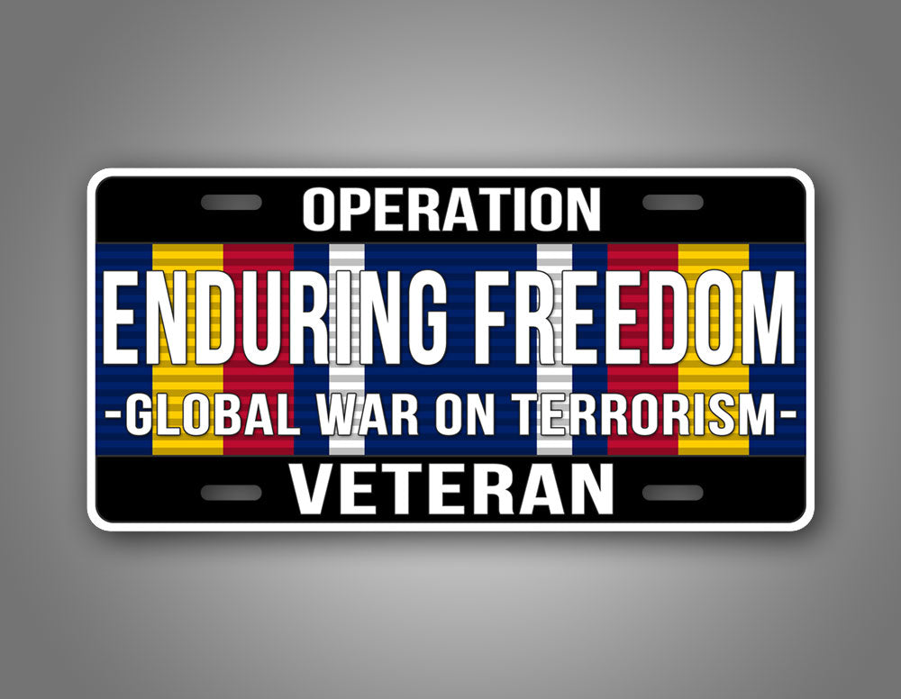 Novelty Operation Enduring Freedom Global War On Terrorism Veteran 6x12 License Plate