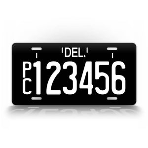 Personalized Delaware Black Reproduction License Plate