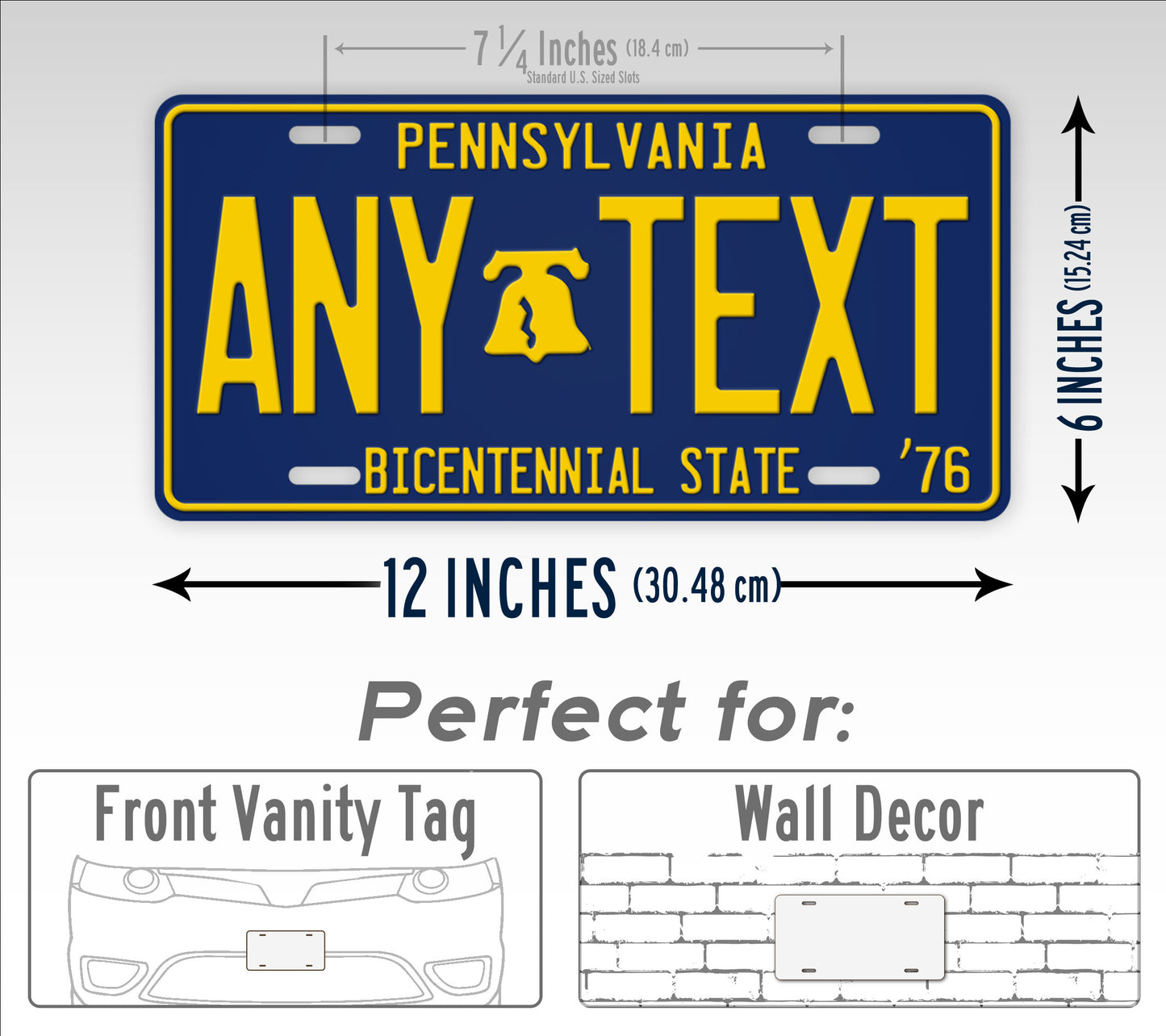 Personalized Antique Pennsylvania Bicentennial Custom License Plate