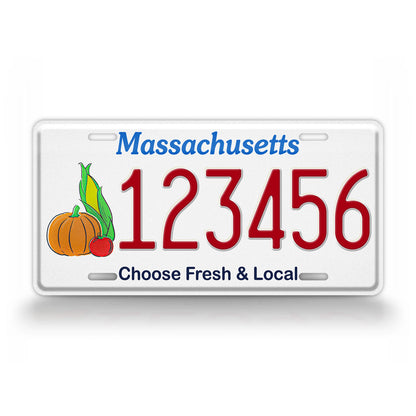 Custom Massachusetts "Choose Fresh and Local" License Plate
